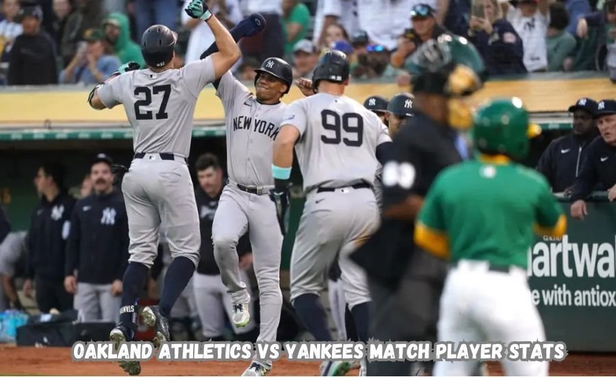 oakland athletics vs yankees match player stats